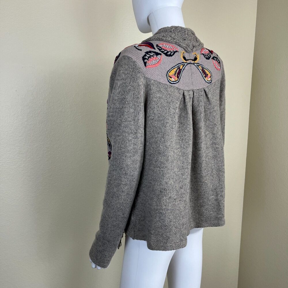 Sleeping On Snow Women Size M Folklore Embroidered Cardigan Paisley Sweater Boho - Picture 13 of 15